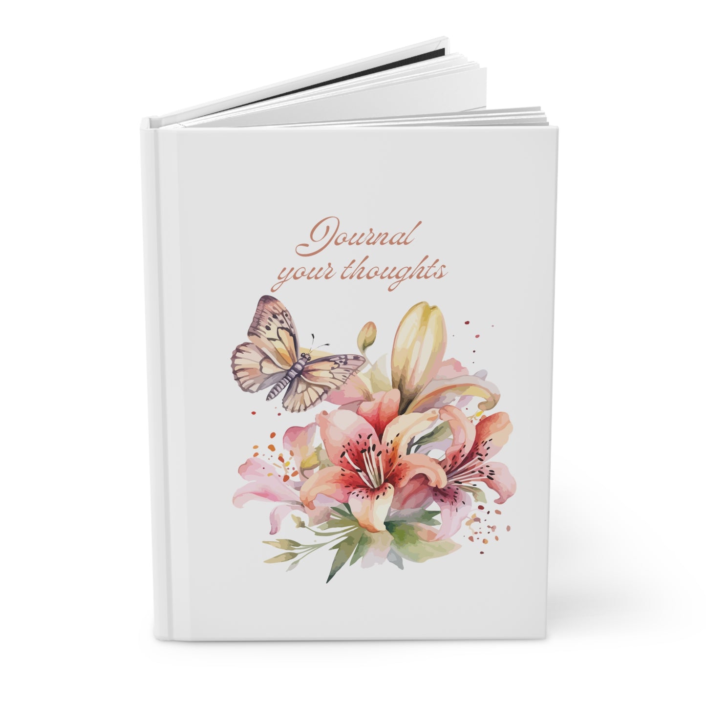 Hardcover Journal Matte Flower & Butterflies