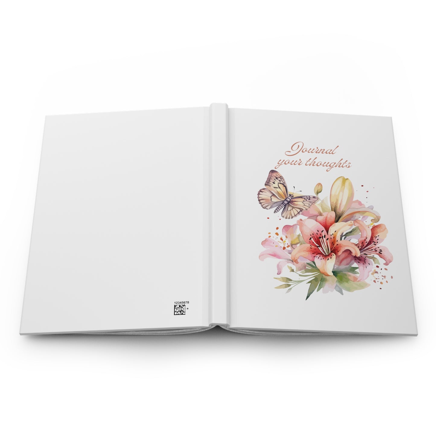 Hardcover Journal Matte Flower & Butterflies