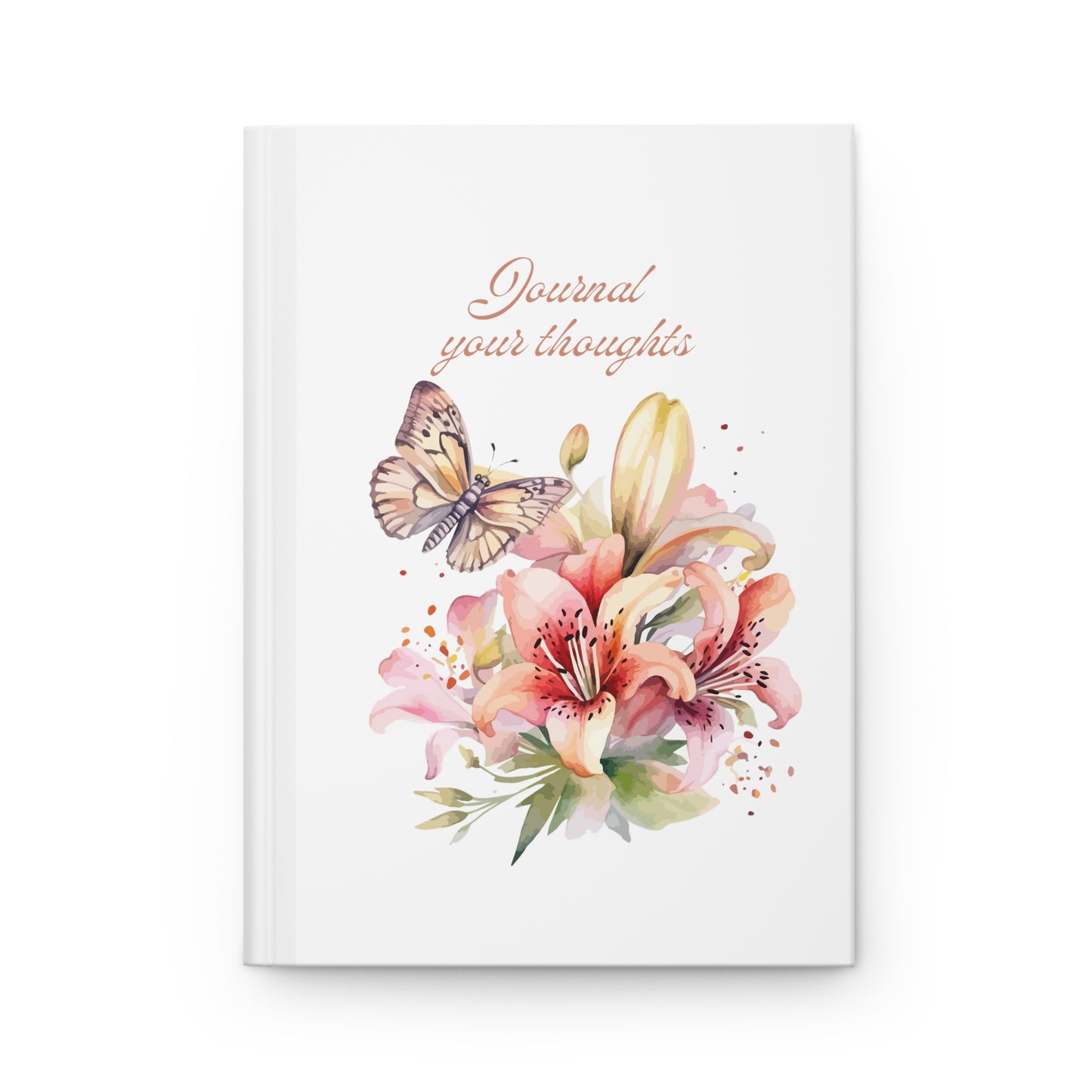 Hardcover Journal Matte Flower & Butterflies