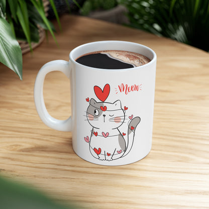 Valentine's Cat Mug 11oz