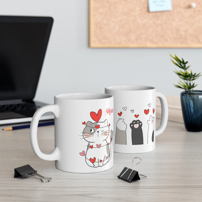 Valentine's Cat Mug 11oz